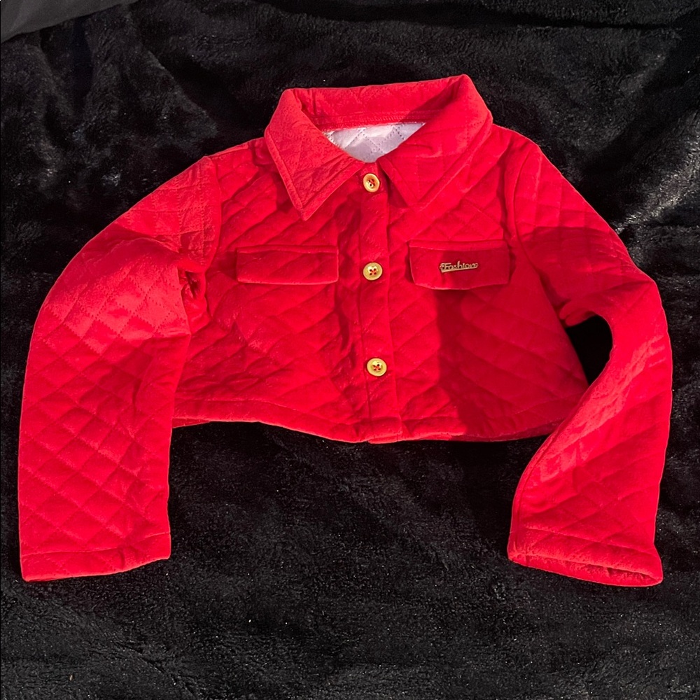 Red Quilted Kids Jacket